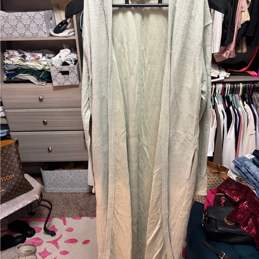 Free People Sage Green Open Cardigan